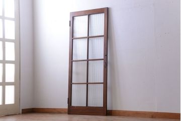 和製アンティーク　レトロな銀モールガラス入りドア