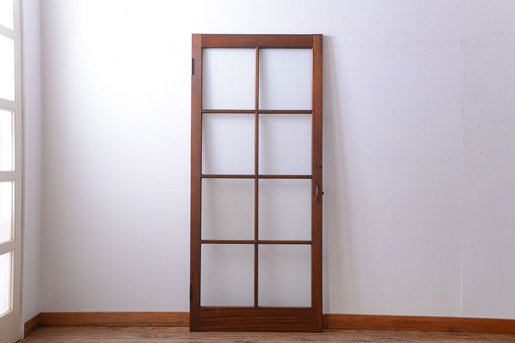 和製アンティーク　レトロな銀モールガラス入りドア