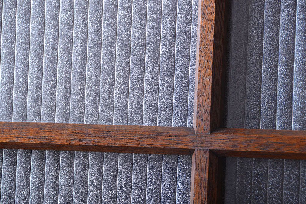 和製アンティーク　レトロな銀モールガラス入りドア