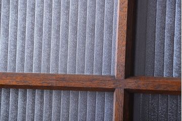 和製アンティーク　レトロな銀モールガラス入りドア