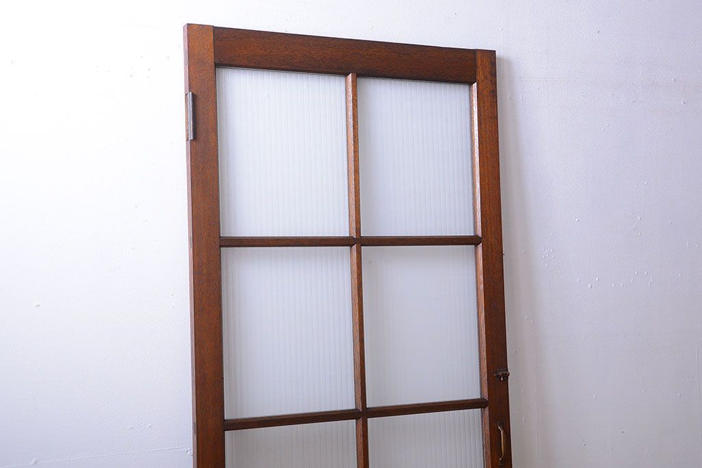 和製アンティーク　レトロな銀モールガラス入りドア