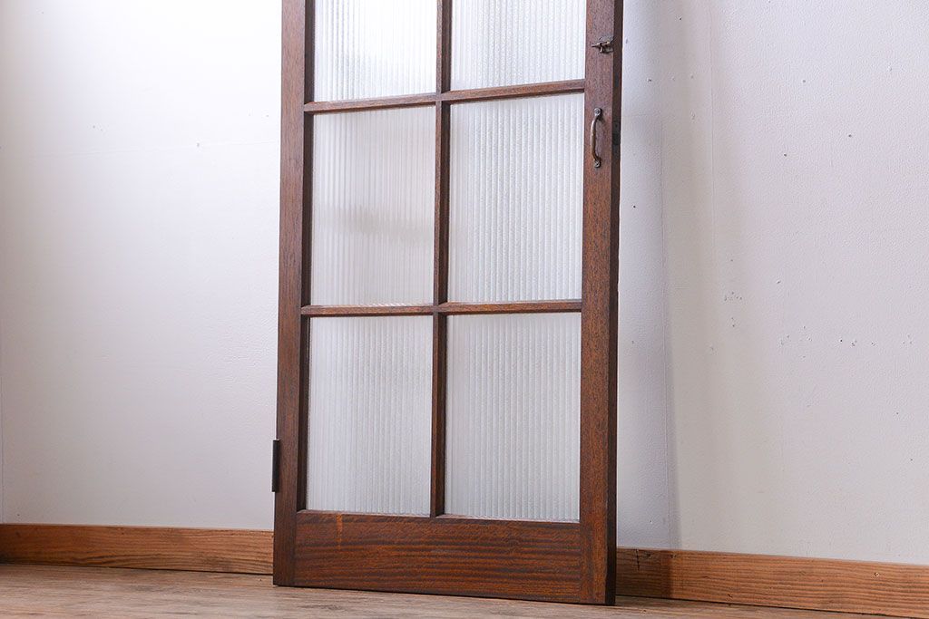 和製アンティーク　レトロな銀モールガラス入りドア