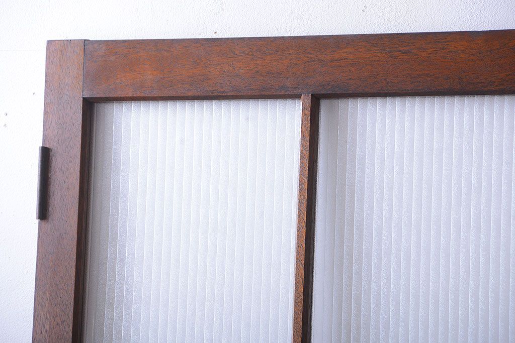 和製アンティーク　レトロな銀モールガラス入りドア