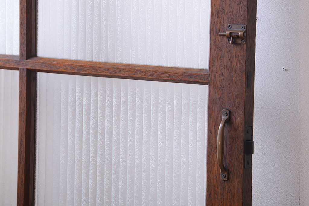 和製アンティーク　レトロな銀モールガラス入りドア