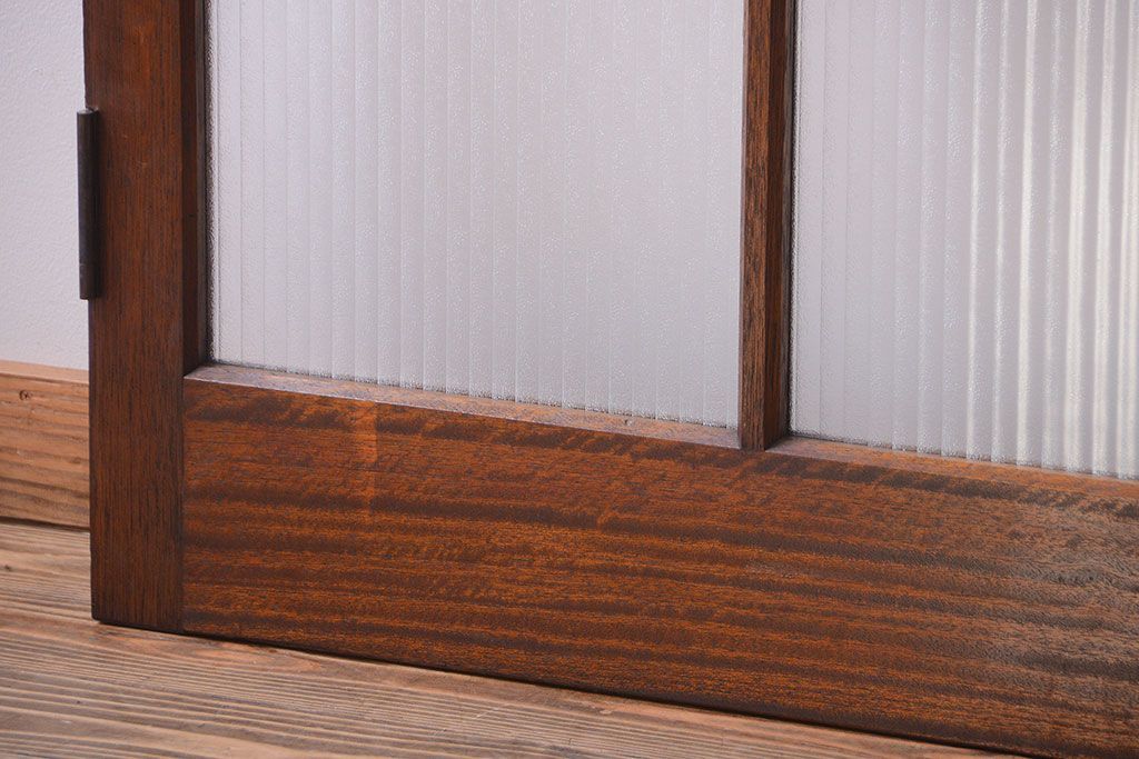 和製アンティーク　レトロな銀モールガラス入りドア