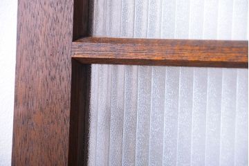 和製アンティーク　レトロな銀モールガラス入りドア