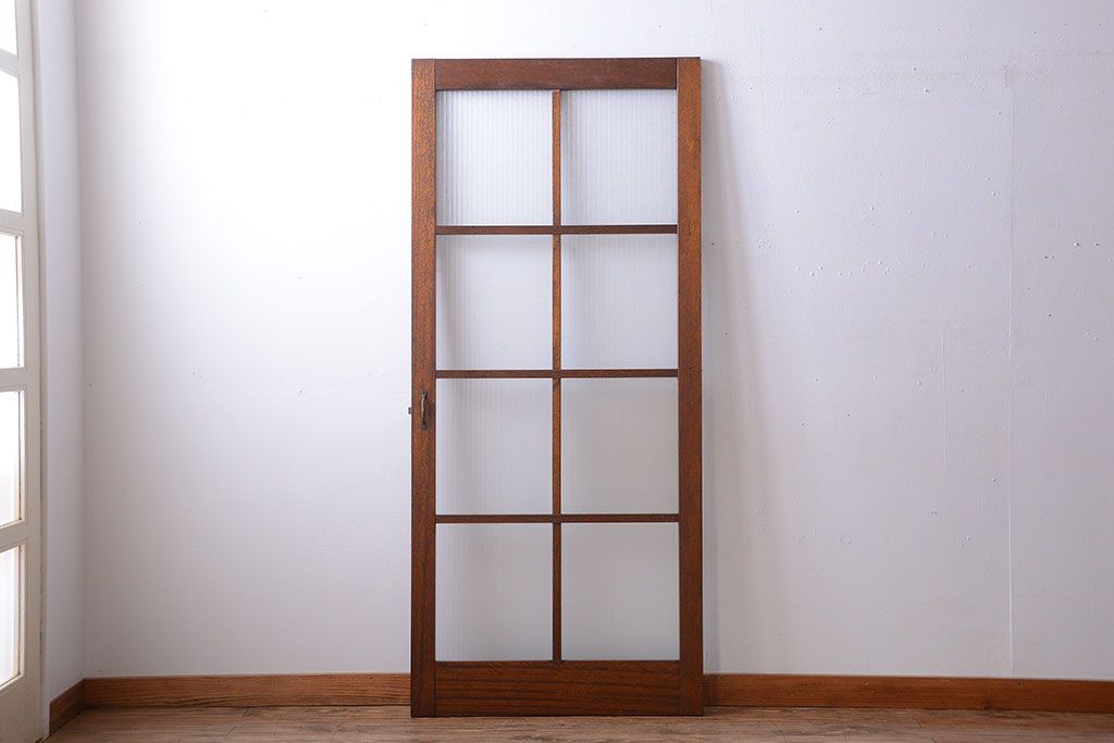 和製アンティーク　レトロな銀モールガラス入りドア