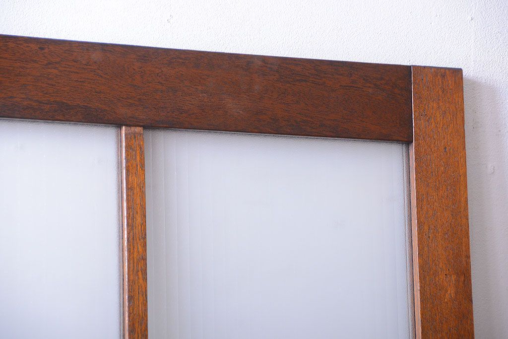 和製アンティーク　レトロな銀モールガラス入りドア