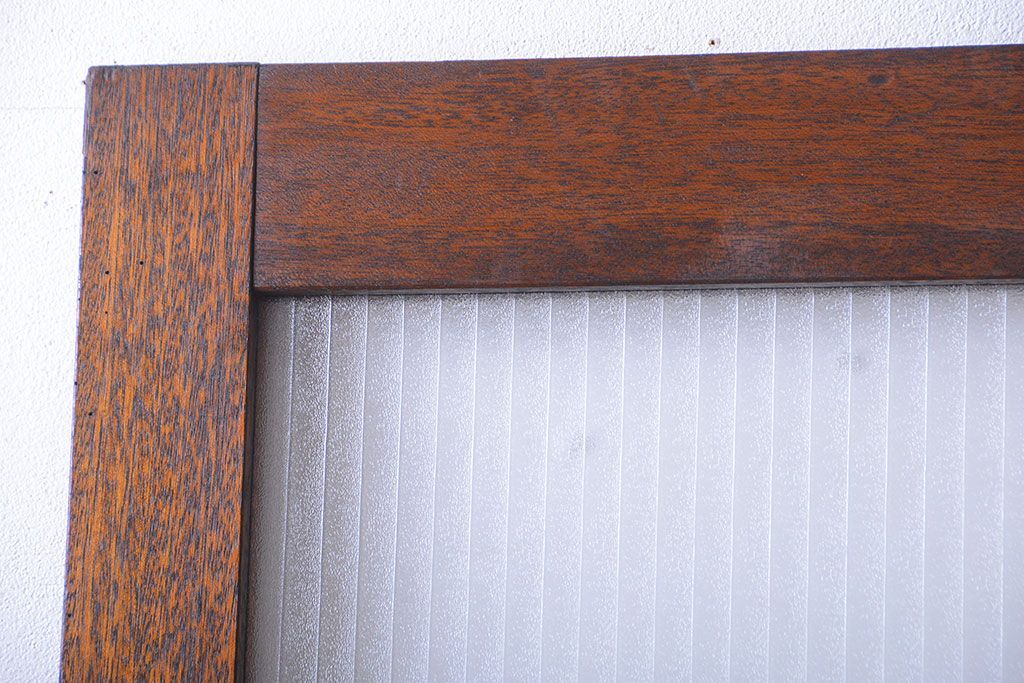 和製アンティーク　レトロな銀モールガラス入りドア