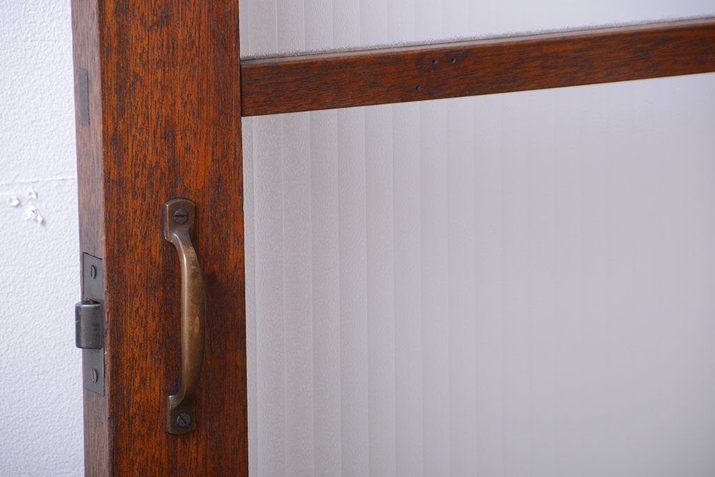 和製アンティーク　レトロな銀モールガラス入りドア