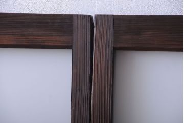 アンティーク　ダイヤガラス入りガラス戸2枚セット(窓)