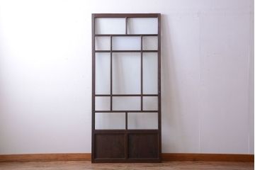 和製アンティーク　古い木のシンプルなガラス戸