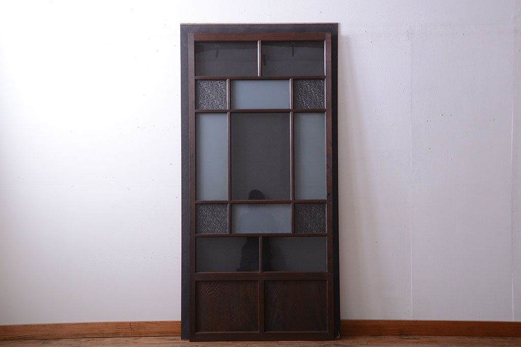 和製アンティーク　古い木のシンプルなガラス戸