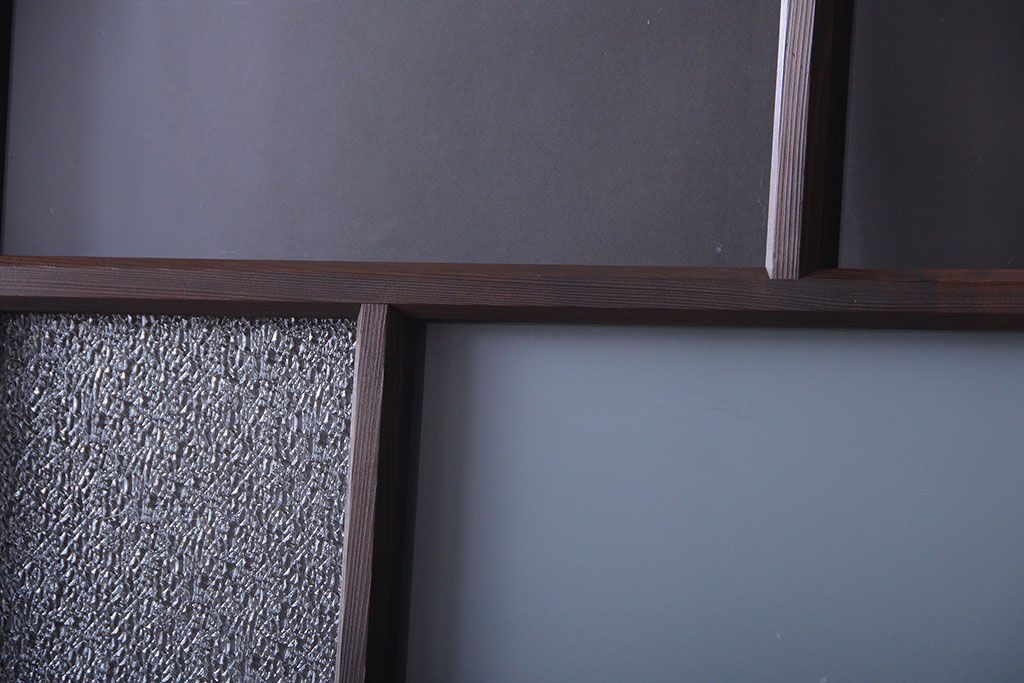 和製アンティーク　古い木のシンプルなガラス戸