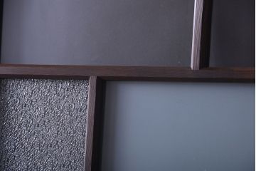 和製アンティーク　古い木のシンプルなガラス戸