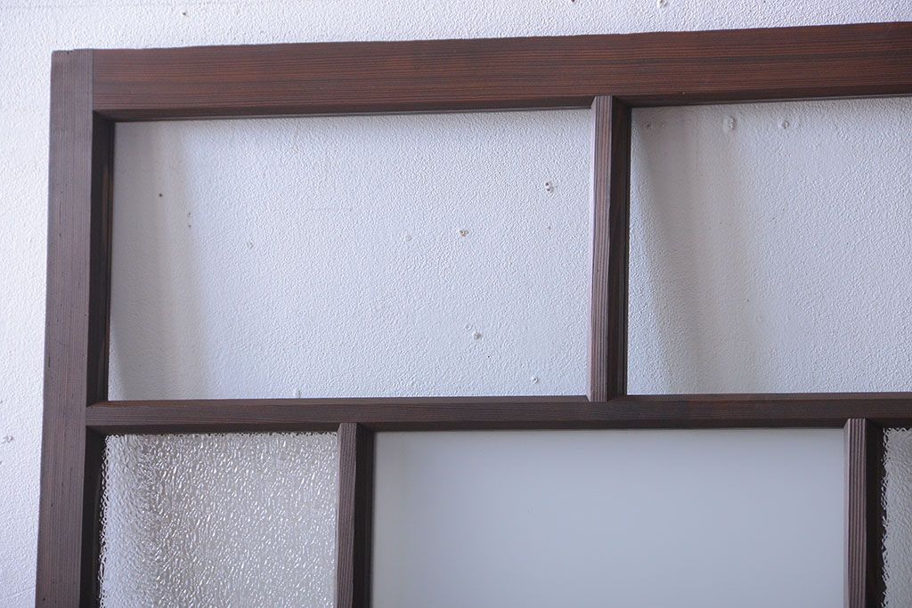 和製アンティーク　古い木のシンプルなガラス戸