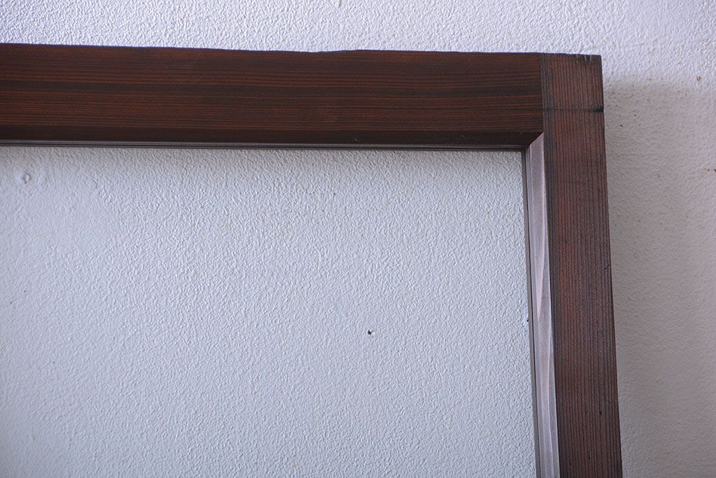 和製アンティーク　古い木のシンプルなガラス戸