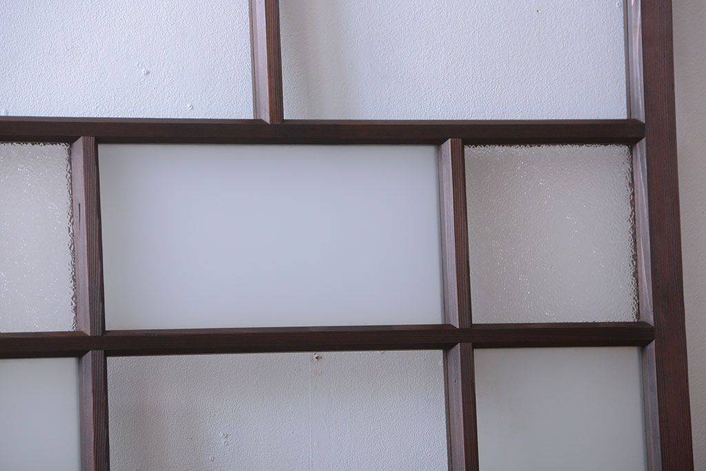 和製アンティーク　古い木のシンプルなガラス戸