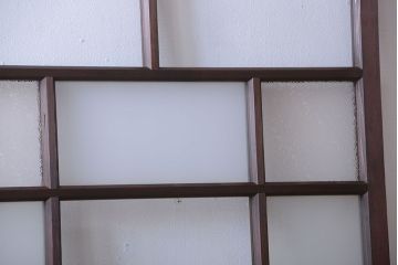 和製アンティーク　古い木のシンプルなガラス戸