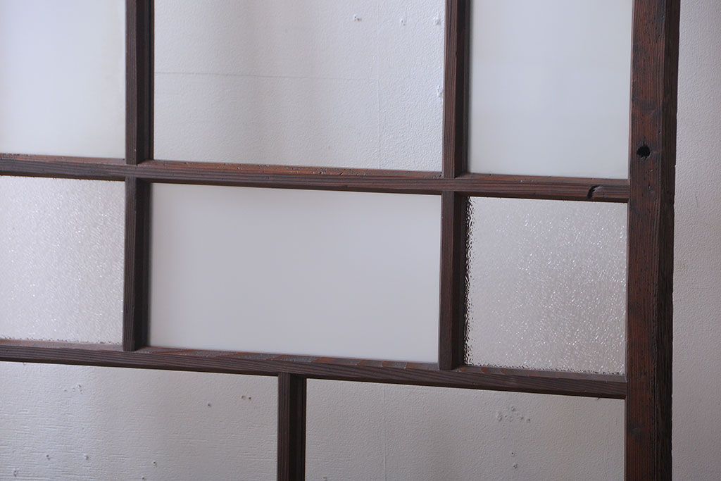 和製アンティーク　古い木のシンプルなガラス戸