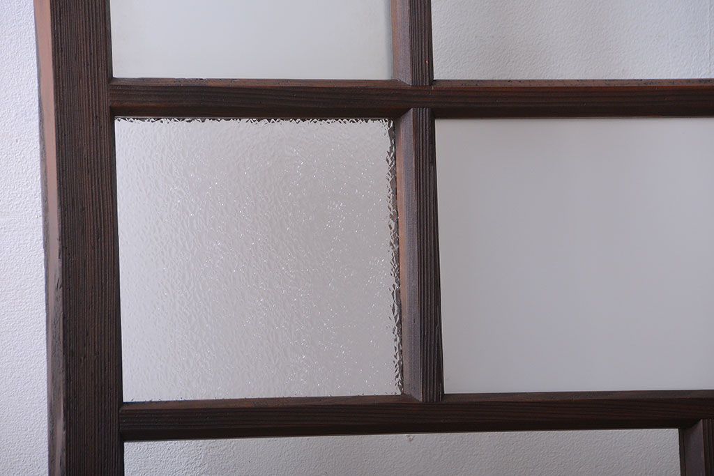 和製アンティーク　古い木のシンプルなガラス戸