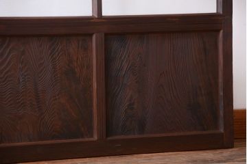 和製アンティーク　古い木のシンプルなガラス戸