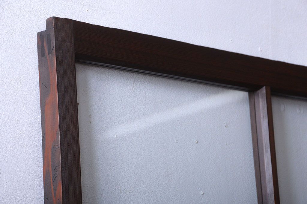 和製アンティーク　古い木のシンプルなガラス戸