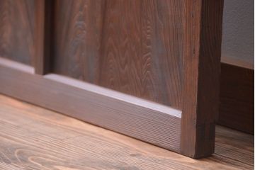 和製アンティーク　古い木のシンプルなガラス戸