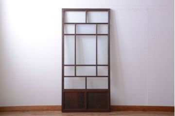和製アンティーク　古い木のシンプルなガラス戸