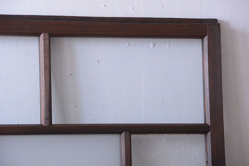 和製アンティーク　古い木のシンプルなガラス戸