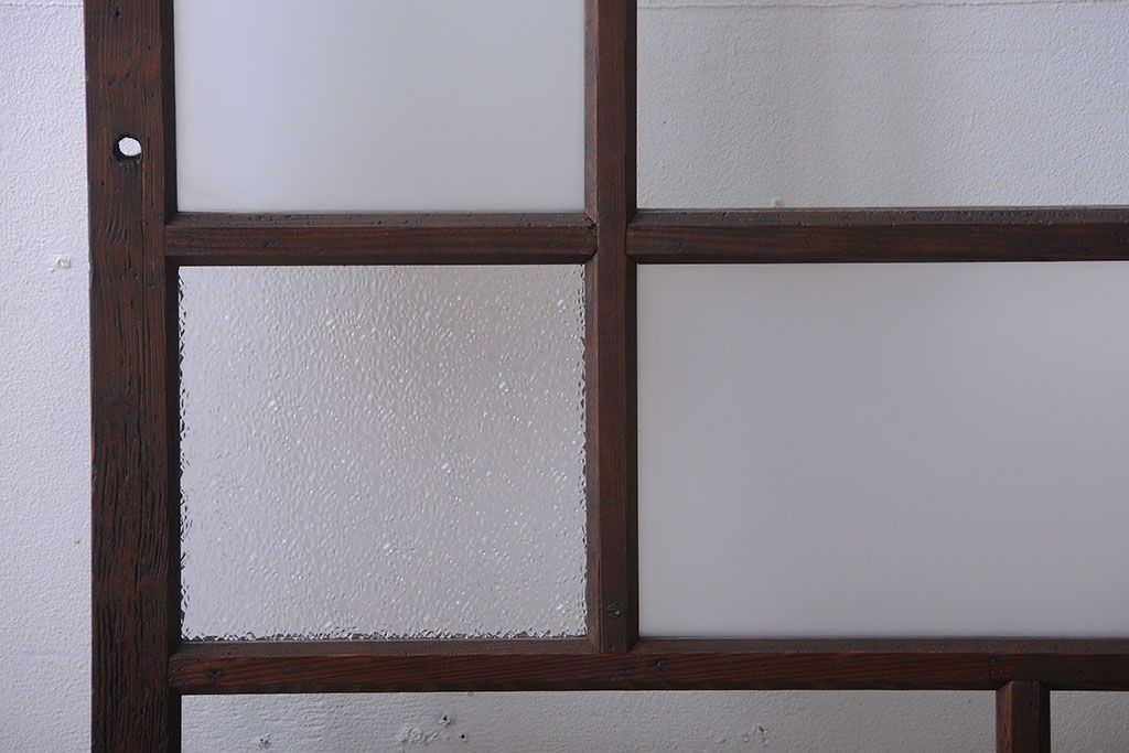 和製アンティーク　古い木のシンプルなガラス戸
