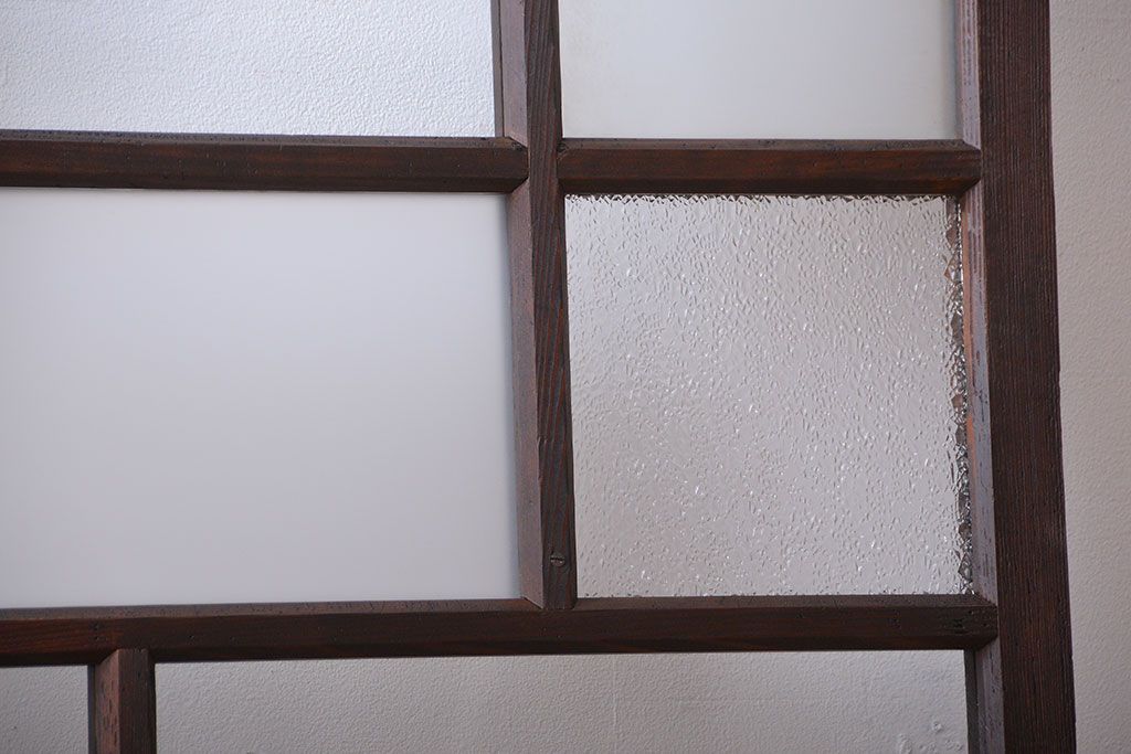和製アンティーク　古い木のシンプルなガラス戸