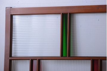 和製アンティーク　大正〜昭和時代　古い日本製・当時物ガラス入りガラス戸4枚セット