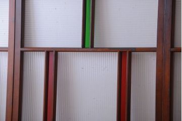 和製アンティーク　大正〜昭和時代　古い日本製・当時物ガラス入りガラス戸4枚セット