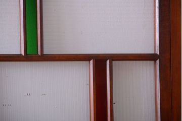 和製アンティーク　大正〜昭和時代　古い日本製・当時物ガラス入りガラス戸4枚セット