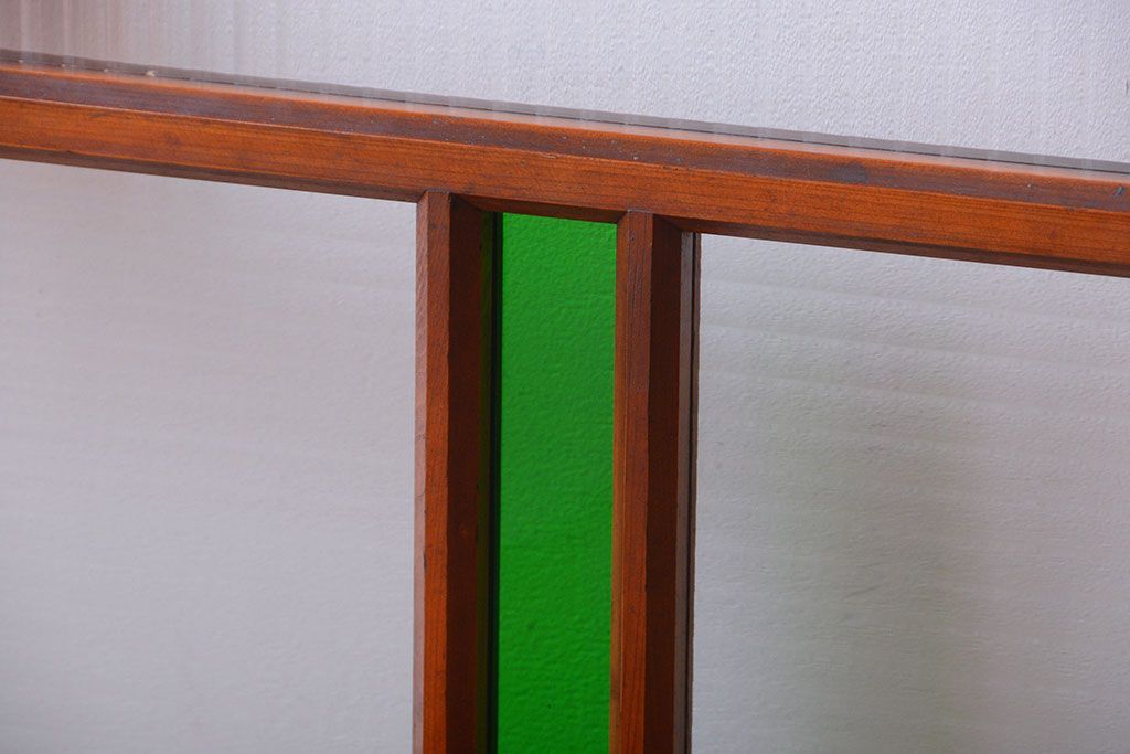 和製アンティーク　大正〜昭和時代　古い日本製・当時物ガラス入りガラス戸4枚セット