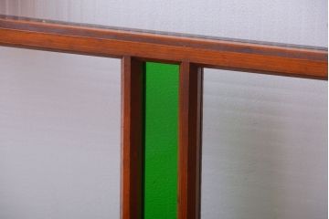 和製アンティーク　大正〜昭和時代　古い日本製・当時物ガラス入りガラス戸4枚セット