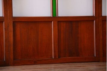 和製アンティーク　大正〜昭和時代　古い日本製・当時物ガラス入りガラス戸4枚セット