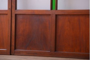 和製アンティーク　大正〜昭和時代　古い日本製・当時物ガラス入りガラス戸4枚セット