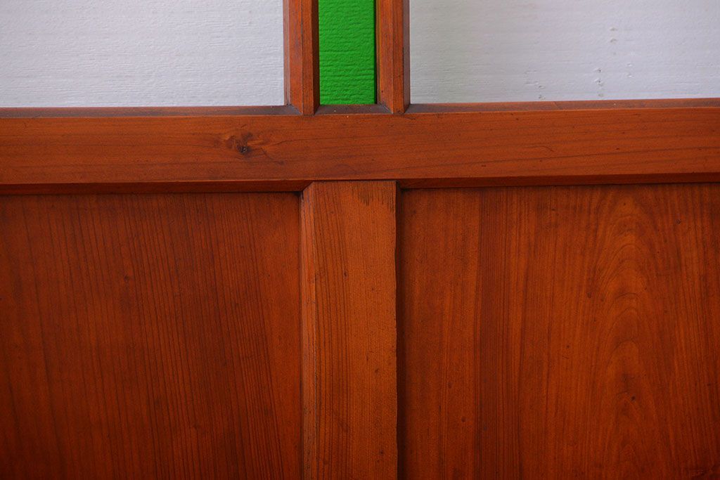 和製アンティーク　大正〜昭和時代　古い日本製・当時物ガラス入りガラス戸4枚セット