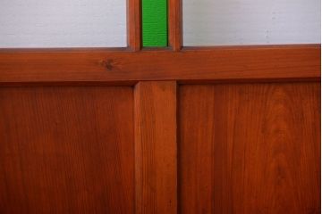 和製アンティーク　大正〜昭和時代　古い日本製・当時物ガラス入りガラス戸4枚セット