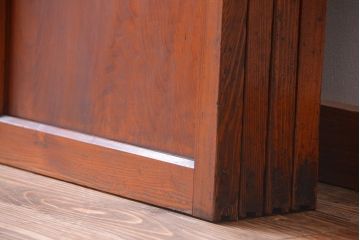 和製アンティーク　大正〜昭和時代　古い日本製・当時物ガラス入りガラス戸4枚セット