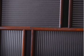 和製アンティーク　大正〜昭和時代　古い日本製・当時物ガラス入りガラス戸4枚セット