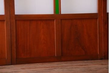 和製アンティーク　大正〜昭和時代　古い日本製・当時物ガラス入りガラス戸4枚セット