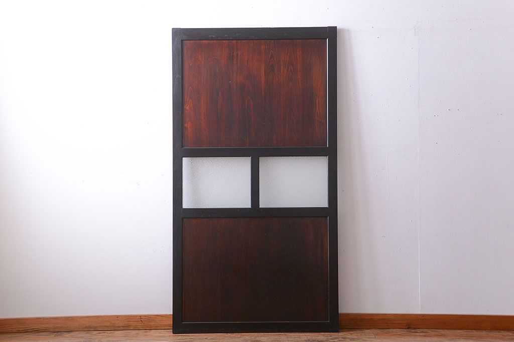 古民具・骨董　古い木のアンティークダイヤガラス帯戸