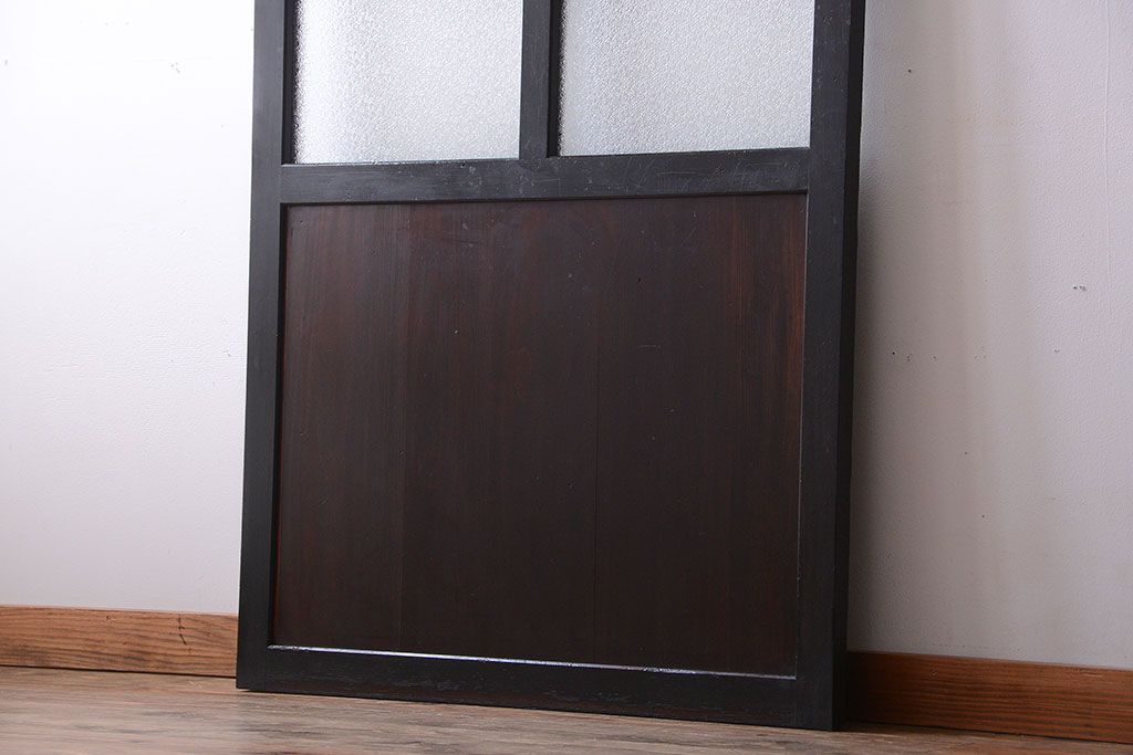 古民具・骨董　古い木のアンティークダイヤガラス帯戸