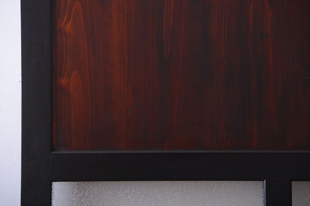 古民具・骨董　古い木のアンティークダイヤガラス帯戸