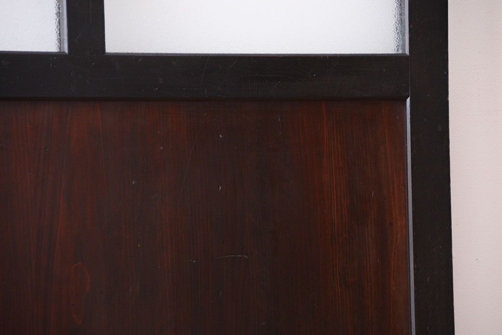 古民具・骨董　古い木のアンティークダイヤガラス帯戸