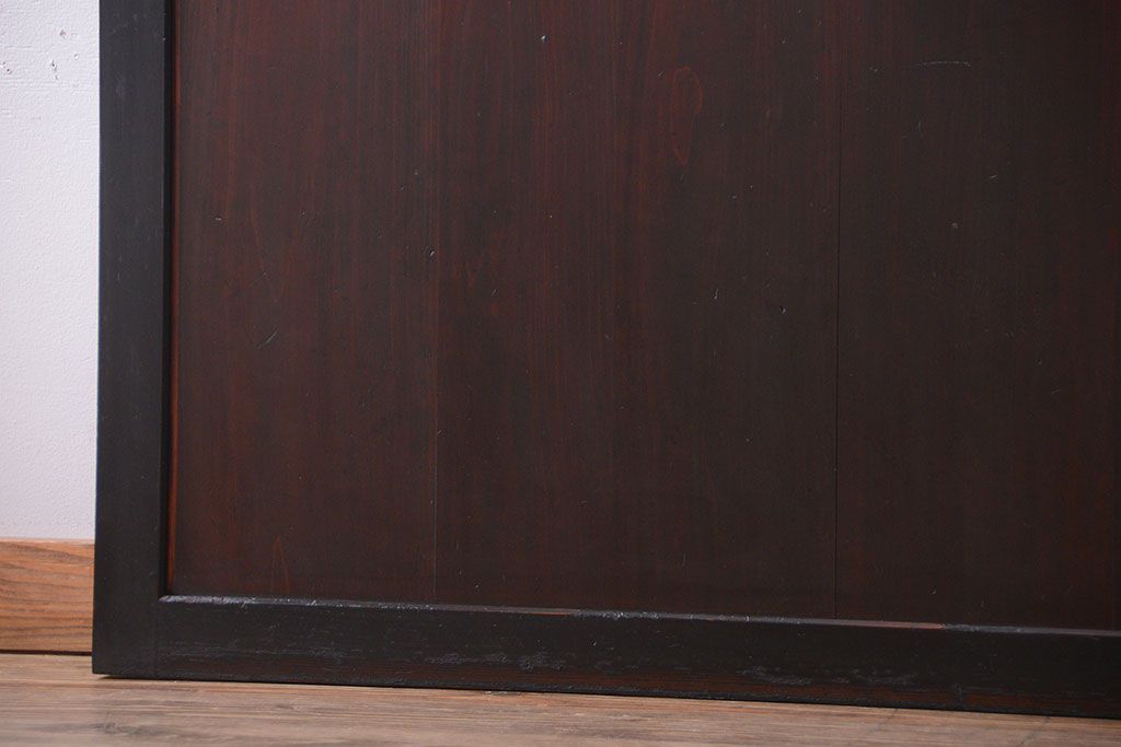 古民具・骨董　古い木のアンティークダイヤガラス帯戸