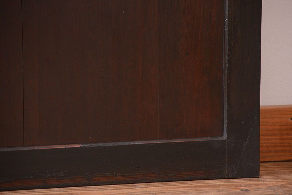 古民具・骨董　古い木のアンティークダイヤガラス帯戸